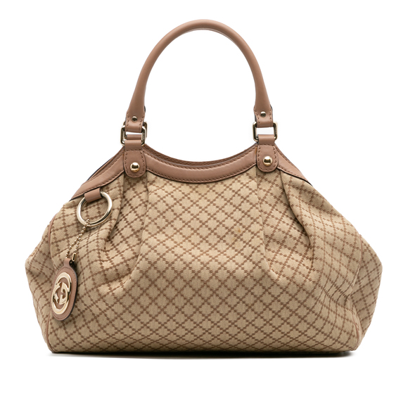 Pre-Loved Gucci Medium Diamante Canvas Sukey Tote - Picture 1 of 10